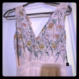 ASTR blush pink floral midi dress